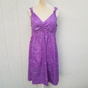 Athleta nearly knotical purple floral print dress